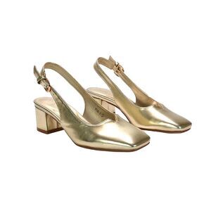 XY London Womens/Ladies Elowen Metallic Sling Back Mid Block Heel Court Shoes /